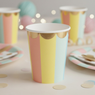 Pastel Mix Krus Guldkant