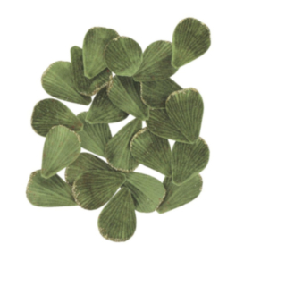 Velour Blomsterblade Grøn/Guld