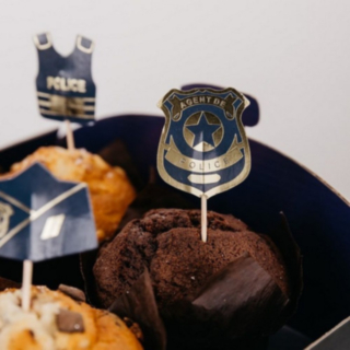 Politi Kagepinde Blå/Guld