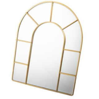 Bueformet Vinduespejl Glas Guld