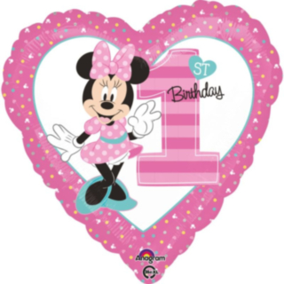 Minnie Mouse® 1 Års Fødselsdag Folieballon