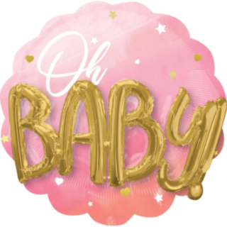Oh Baby Folieballon Lyserød