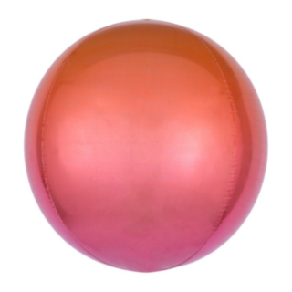 Orbz Folieballon Ombre Rød/Orange