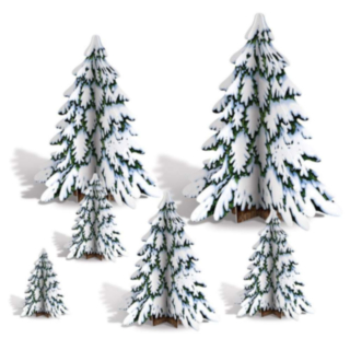 Sneklædte Juletræer Centerpieces