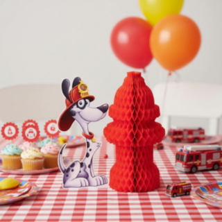 Brandhane & Brandmandshund Centerpieces