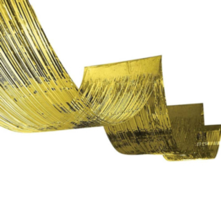 Metallisk Stof Loftsbanner Guld