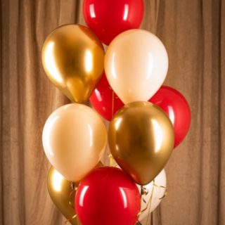 Elegance Ballonbuket Rød/Guld