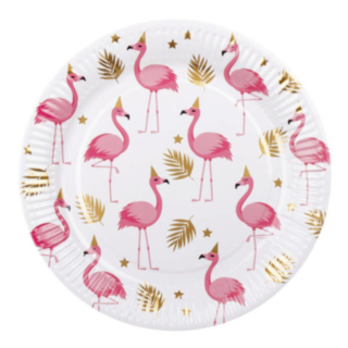 Pink Flamingo Paptallerkener