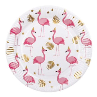 Pink Flamingo Paptallerkener