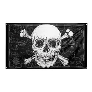 Pirat Dødningehoved Banner Lille