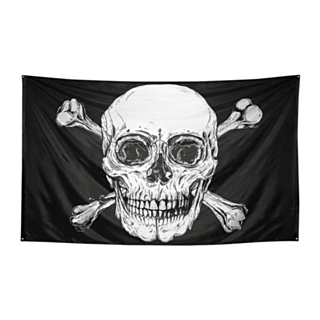 Pirat Dødningehoved Banner Stor