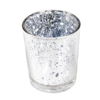 Glas Fyrfadsstage Metallisk Sølv