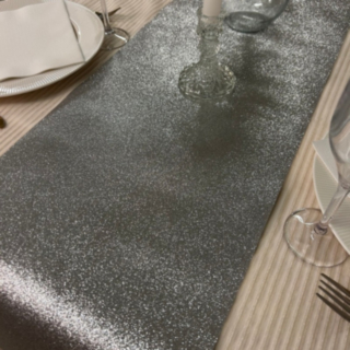 Glitter Premium Bordløber Sølv