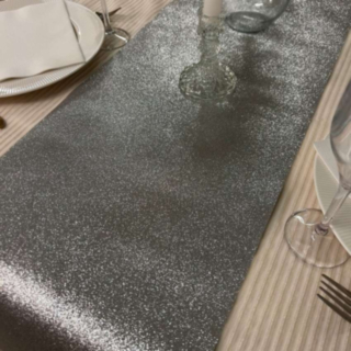 Glitter Premium Bordløber Sølv