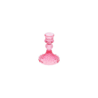 Antik Glas Lysestage Pink