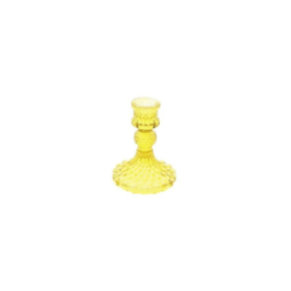Antik Glas Lysestage Gul