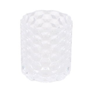 Facetteret Glas Lysestage Transparent