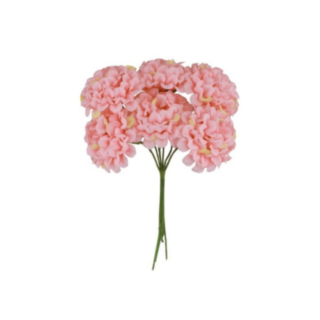 Kunstige Mini Hortensia Blomster Lyserød