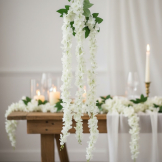 Kunstig Hortensia Blomsterranke Hvid