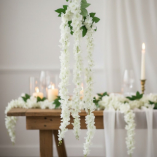Kunstig Hortensia Blomsterranke Hvid