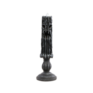 LED Stearinlys Med Ansigt Sort