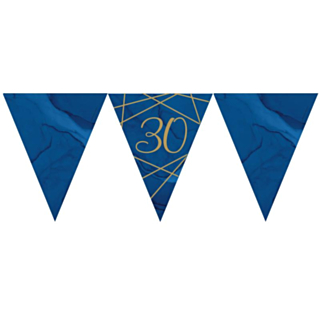30 Års Navy & Gold Flagbanner