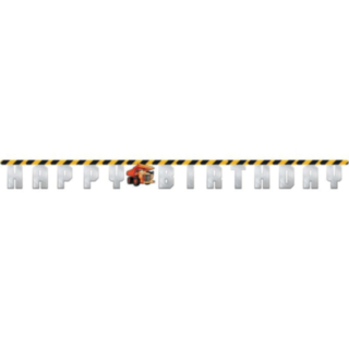Byggeplads Happy Birthday Banner
