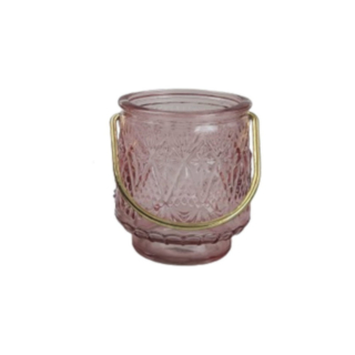 Glas Fyrfadsstage Lyserød