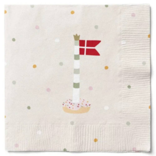 Dannebrog Flag Servietter Grå