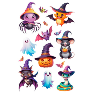 Søde Halloweenfigurer Klistermærker