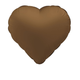 Hjerteformet Folieballon Chokoladebrun