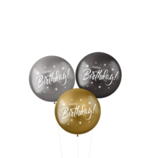 Happy Birthday XL Latexballoner Metallisk Mix