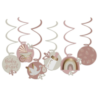 Baby Girl Swirls Lyserød