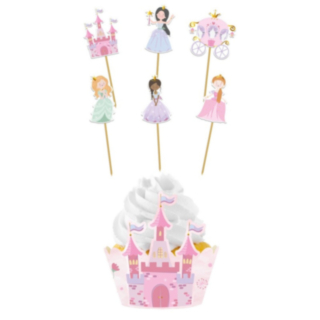 Prinsesse Cupcake Wrappers & Kagepinde