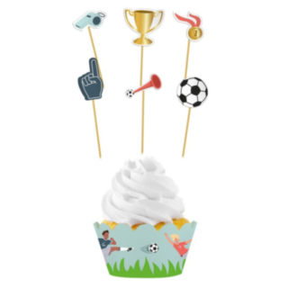 Fodbold Cupcake Wrappers & Kagepinde
