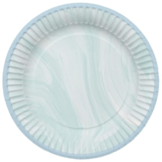 Marmor Paptallerkener Lyseblå