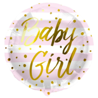 Baby Girl Folieballon Lyserød/Guld