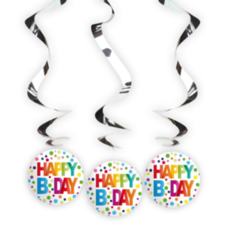 Happy B Day Swirls