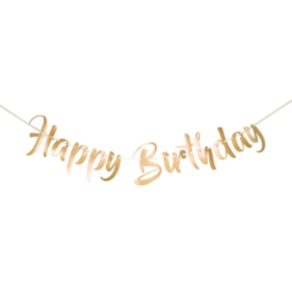 Happy Birthday Bogstavsguirlande Guld