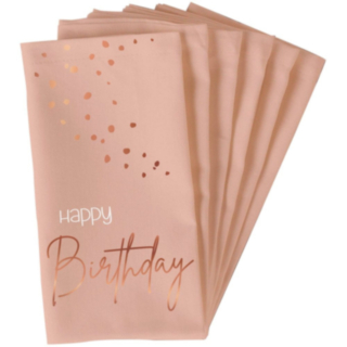 Happy Birthday Servietter Lush Blush