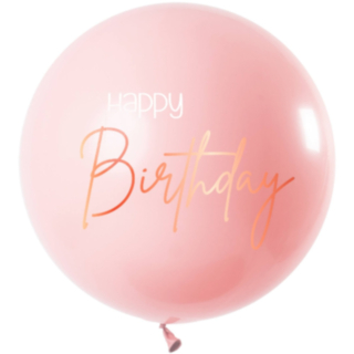 Kæmpe Ballon Happy Birthday Lush Blush