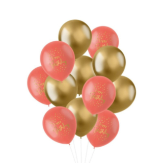 Golden Dusk Ballon Mix Rød/Guld