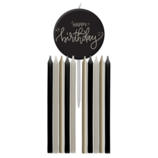 Happy Birthday Kagelys Crème Noir