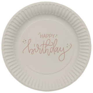 Happy Birthday Paptallerkener Crème Rosé