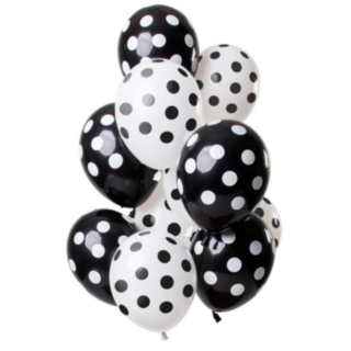 Polkaprikkede Ballon Mix Hvid/Sort