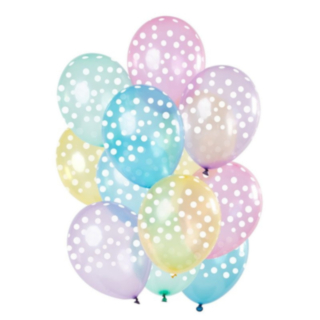 Polkaprikkede Transparente Ballon Mix