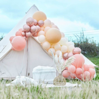 Ballonbue Rosaguld/Beige