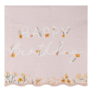 Florale Happy Birthday Servietter