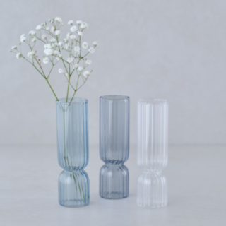 Mini Riflede Glasvaser Blå