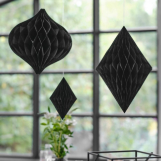 Honeycomb Loftsdekorationer Sort